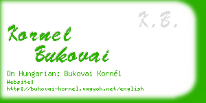 kornel bukovai business card